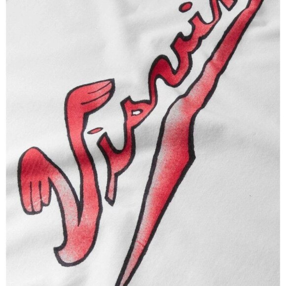 Visvim Logo-Print Cotton-Jersey T-Shirt Size M White Red Mens NWT - Picture 14 of 16